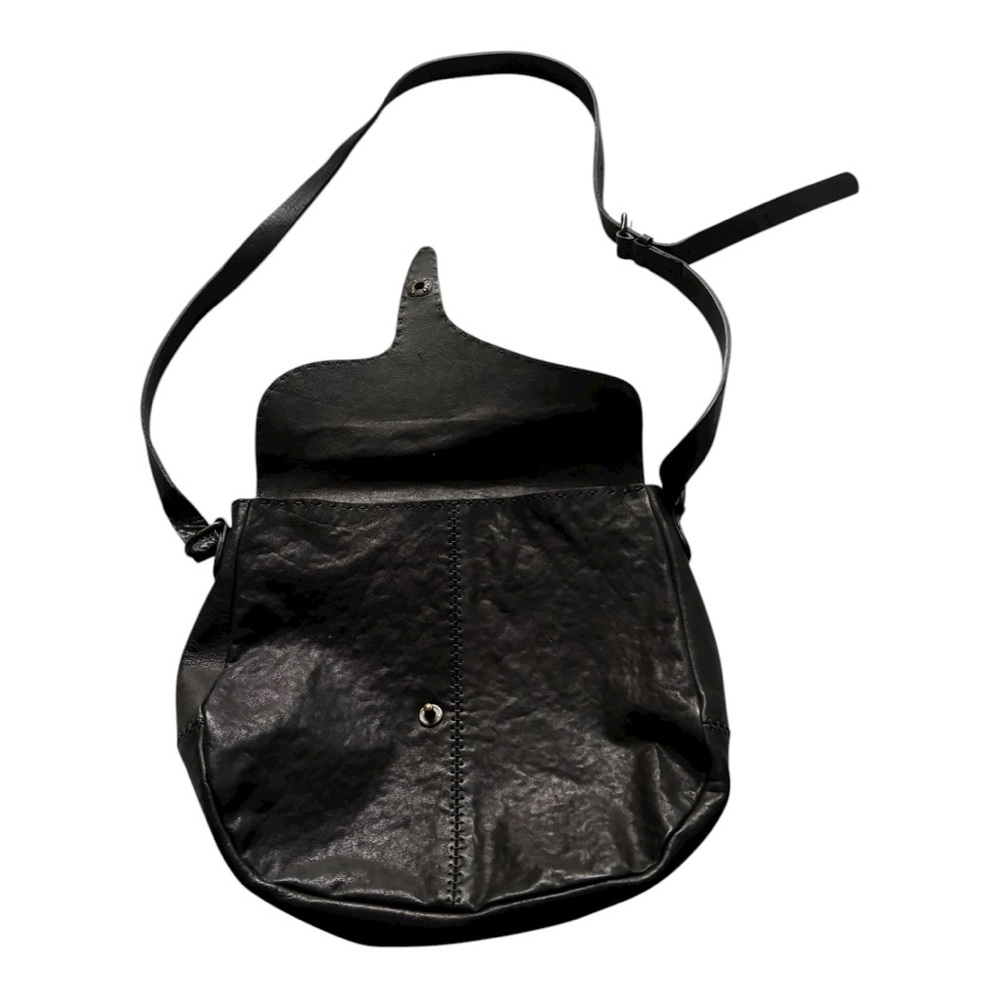 Johnny Farah crossbody medium size adjustable shoulder strap black leather bag - Picture 3 of 16